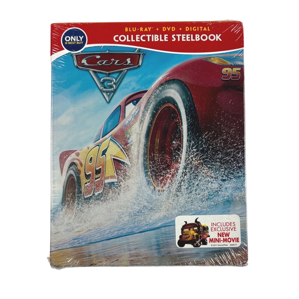CARS 3 Disney Blu-ray + DVD Collectible Steelbook **Digital Movie Code Expired**